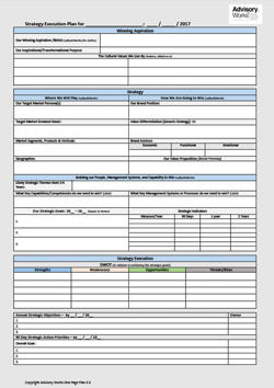 Strategy Execution - One Page Plan